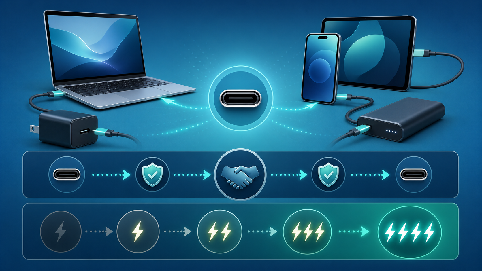 Схема сумісності USB-C пристрою зарядки кабелю PD PPS даних і відео
