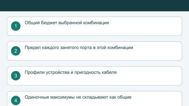 Зарядка на несколько портов: бюджет мощности ноутбука и телефона