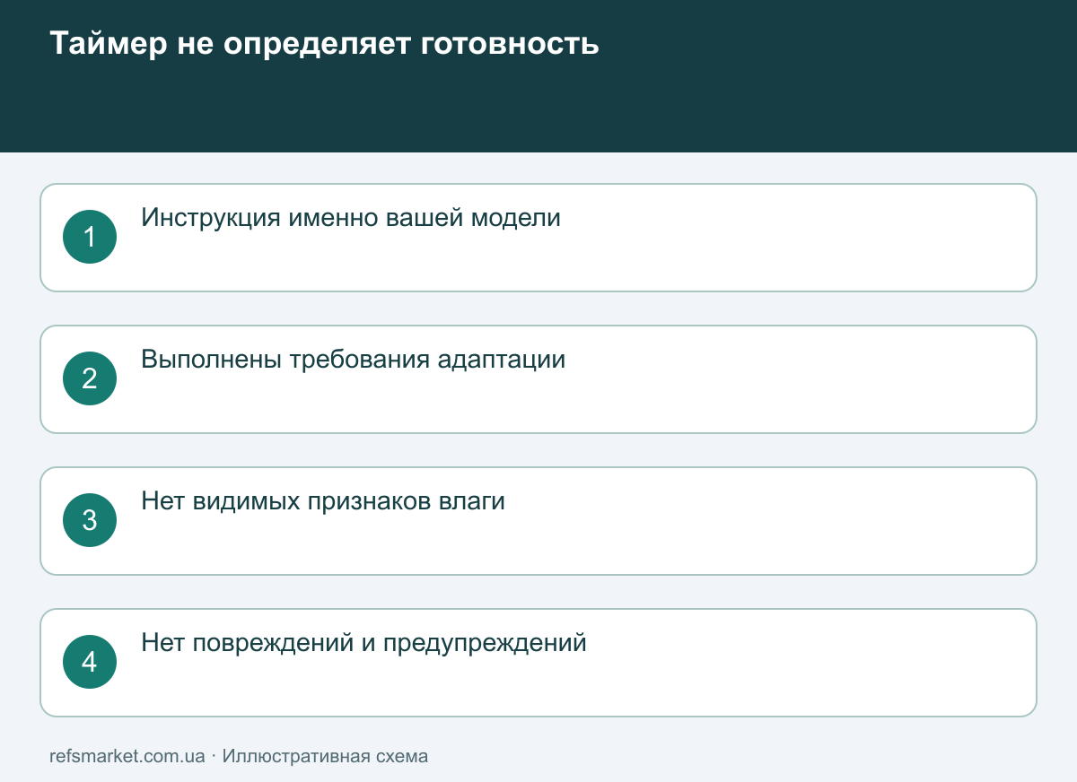 Условия перед запуском: инструкция модели, адаптация, отсутствие признаков влаги и внешний осмотр