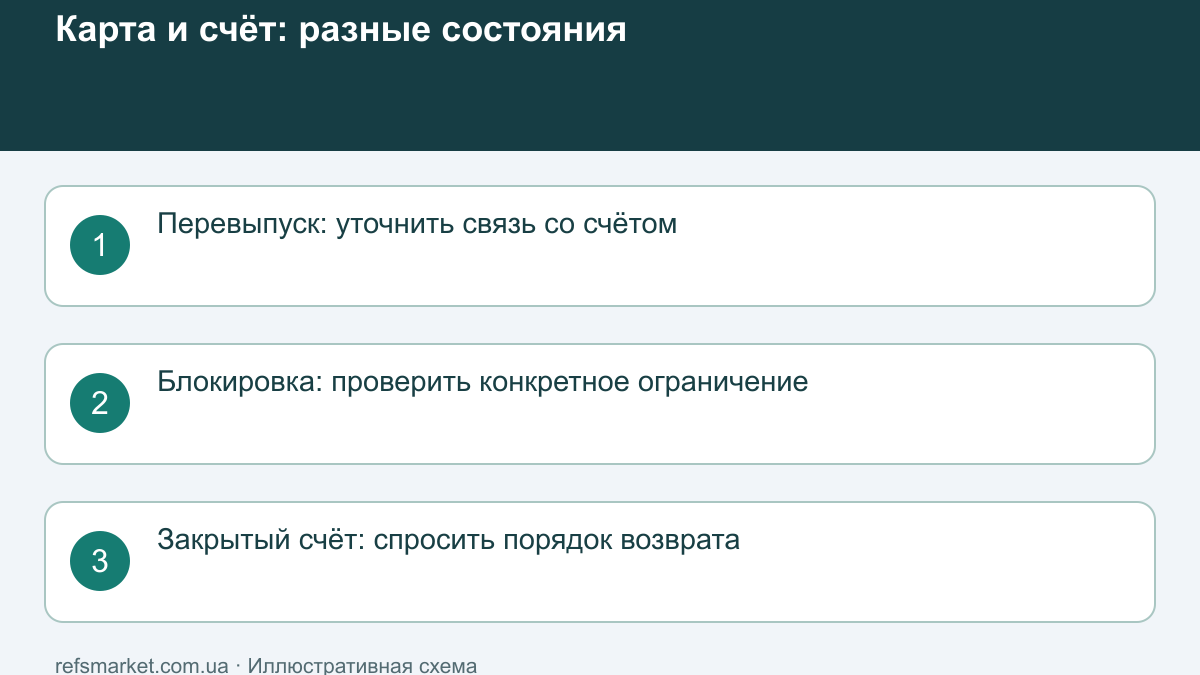 Возврат на старую карту: что проверить после перевыпуска или закрытия